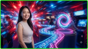 Ảnh minh họa khái niệm dòng thanh toán payline với đường kẻ sáng trên màn hình kỹ thuật số