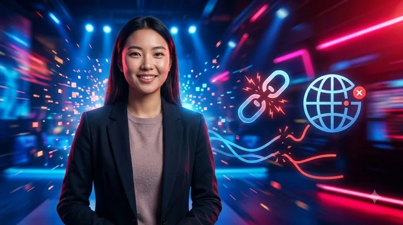 Hai cửa sổ trình duyệt minh họa liên kết an toàn và rủi ro với biểu tượng lá chắn và cảnh báo