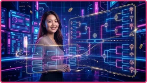 Khái niệm lịch thi đấu đá gà F8BET với bảng lịch kỹ thuật số và biểu tượng gà chọi