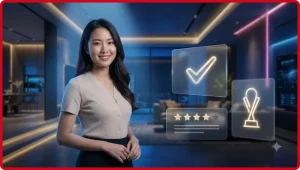 Minh họa website chính thức nền tảng trực tuyến như cổng kết nối an toàn với biểu tượng bảo mật