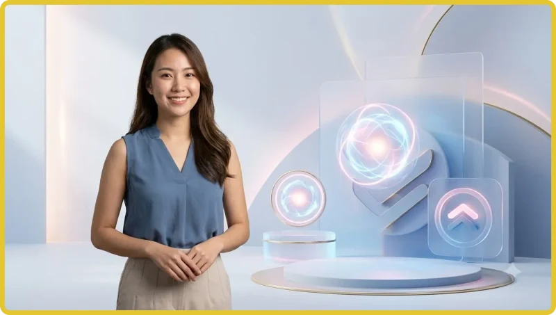 Người chơi kiểm tra điều kiện ưu đãi nền tảng trực tuyến trên bảng điều khiển hologram
