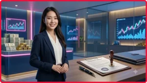 Người dùng đọc điều khoản miễn trừ trách nhiệm nền tảng trực tuyến trên thiết bị kỹ thuật số
